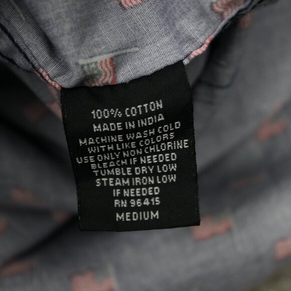 Massive USA Flag AOP Shirt Mens Medium Blue Cotton All Over Print S/S Button - Picture 8 of 12